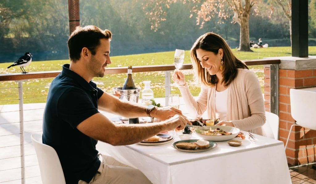 Couple enjoying outdoor dining